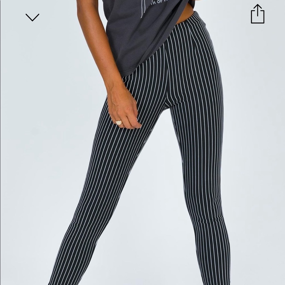 Princess Polly black and white striped pants